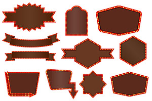 Retro Marquee Sign Frames Clipart, an Illustration by Stellalunarts