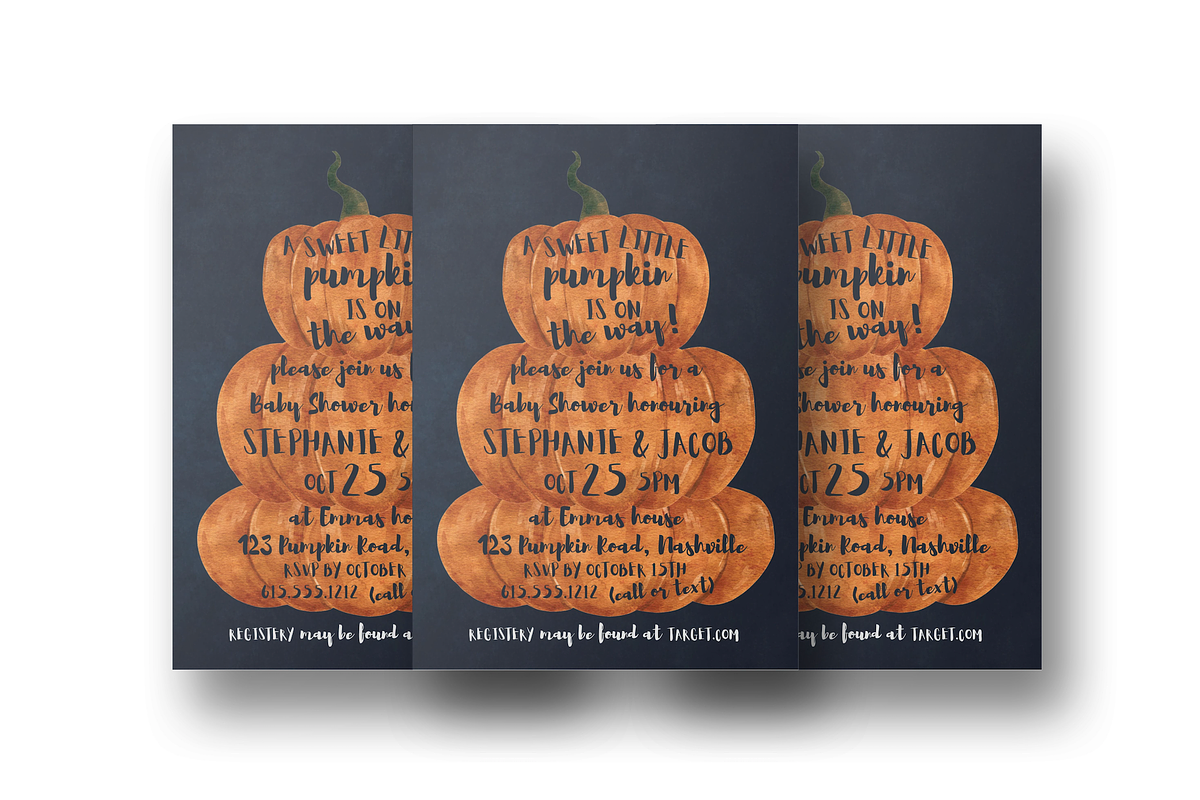 Pumpkin baby shower invitation, an Invitation Template by ForeverPrint (Photo 3 of 7)