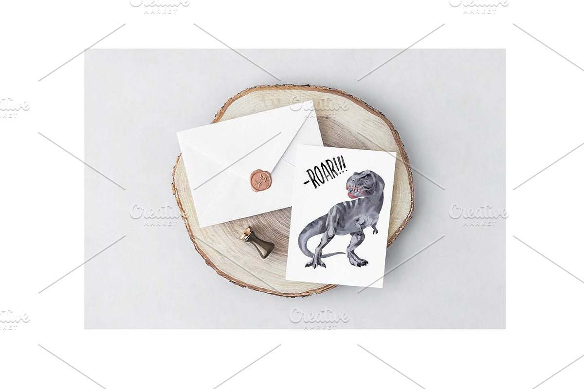 Dinosaur Watercolor Clipart, an Animal Illustration by NKTKNS (Photo 6 of 6)