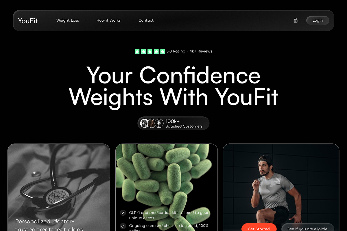 YouFit - Fitness Landing Page., a Landing Page Template by Hammad Arif (Photo 2 of 2)