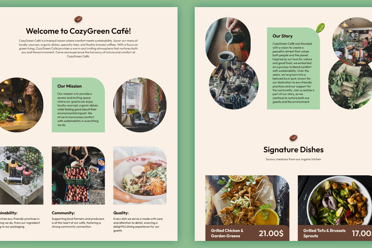 GreenCafé - Framer Template, a Landing Page Template by Monstreh (Photo 2 of 3)