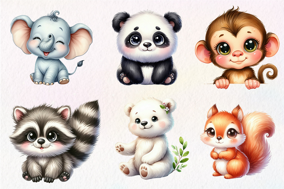 Cute Animals Clipart, an Illustration by CreationArt (Photo 2 of 5)