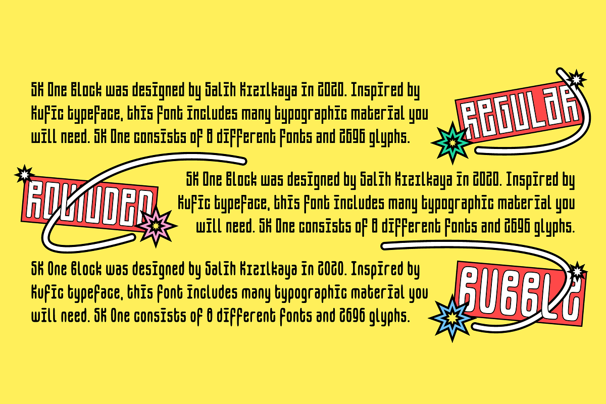 SK One Block, a Sans Serif Font by Salih Kizilkaya (Photo 8 of 9)