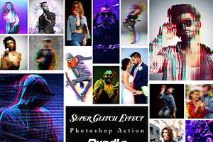 Super Glitch Effect Photoshop Action