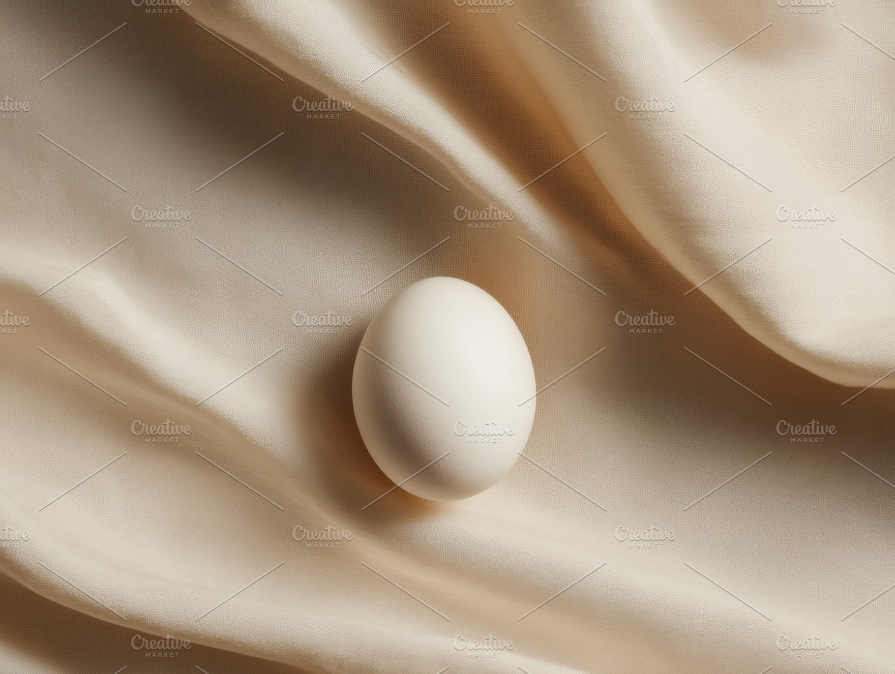 White Egg on Linen Fabric, a Food & Drink Photo by Virgo Studio