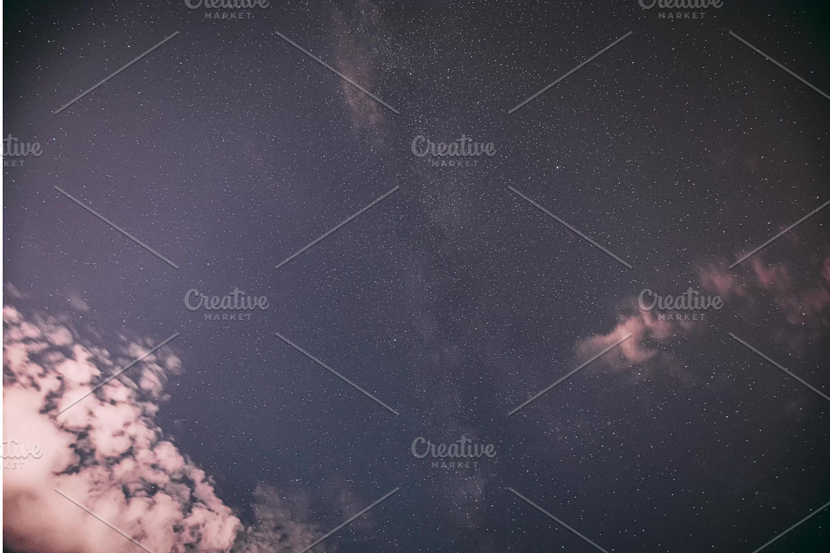 Cloudy Night Starry Sky With Glowing, a Graphic by Our Amazing World (Photo 1 of 2)