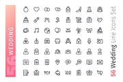 Wedding Line Icons Set, an Outline Icon by Voysla's Shop (Thumbnail 2 of 4)