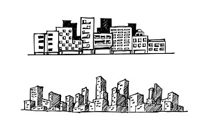 32 Doodle Cityscape