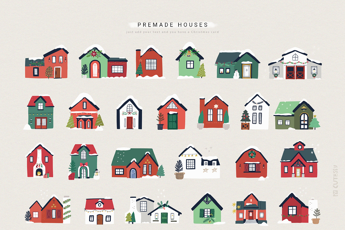 Christmas House Creator | svg png ai, a Seasonal Illustration by Olia (Photo 5 of 28)