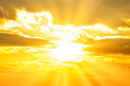 Sunset sky with sunset clouds and sun rays, a Nature Photo by Vapi