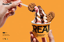 Ice Cream Cup Mockup Set by  in Products