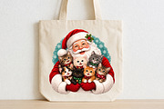 Santa Cat Christmas Sublimation PNG, a Seasonal Illustration by CraftArtStudio (Thumbnail 2 of 4)