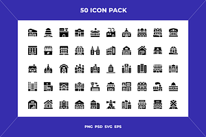 Buildings icons, an Outline Icon by Wencory