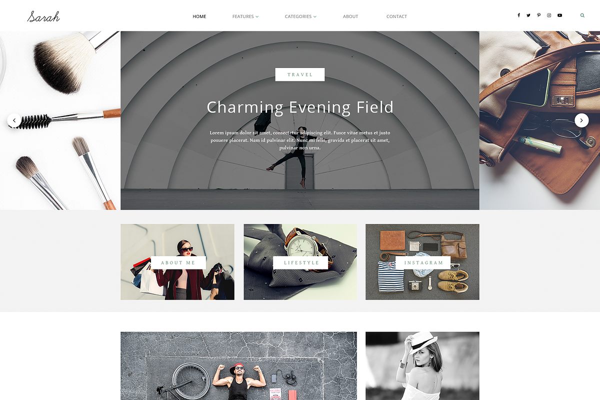 Sarah PSD Blog Theme, a Websites & App Template by thematica (Photo 3 of 11)