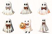 Cute Halloween Ghost Clipart, an Illustration by OK Design (Thumbnail 2 of 5)