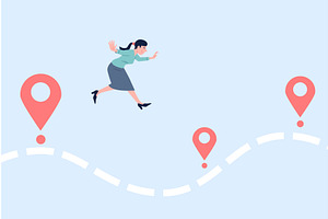 Businesswoman project way. Female, a Person Illustration by LadadikArt