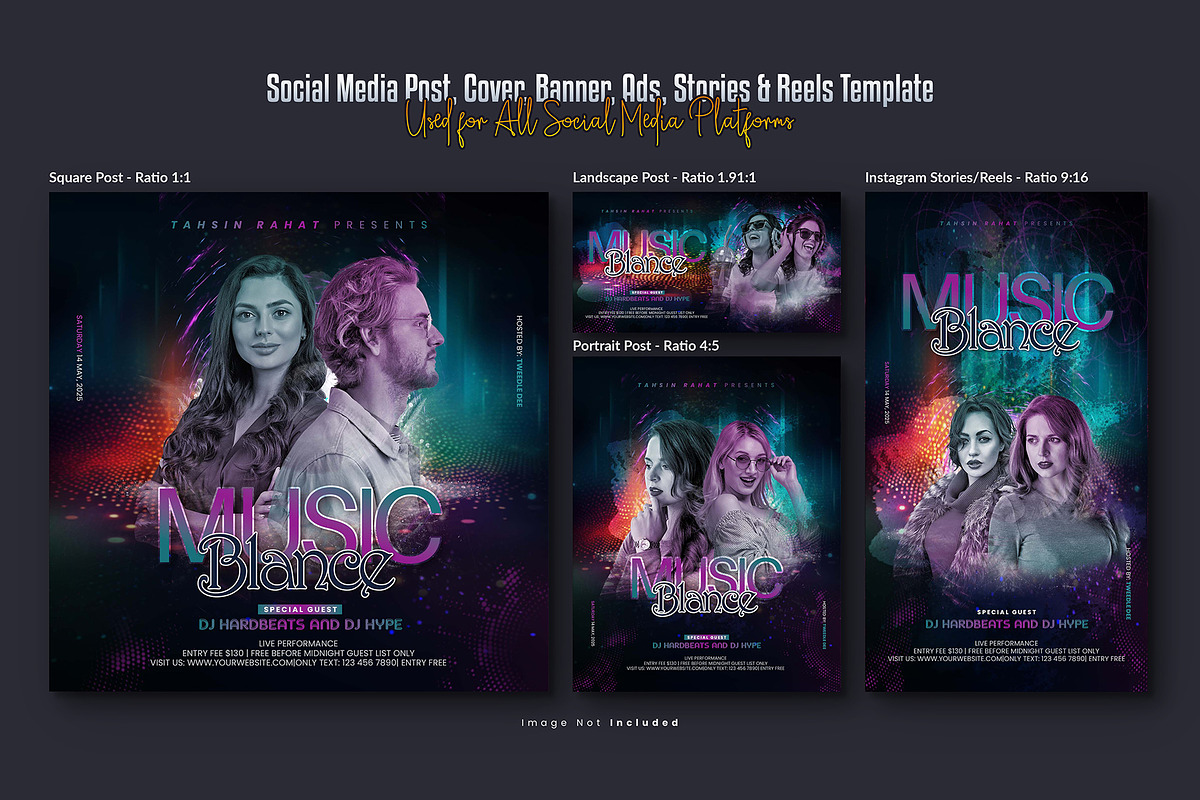 Live Music Social Media Post Set, a Social Media Template by Creative_View (Photo 3 of 8)