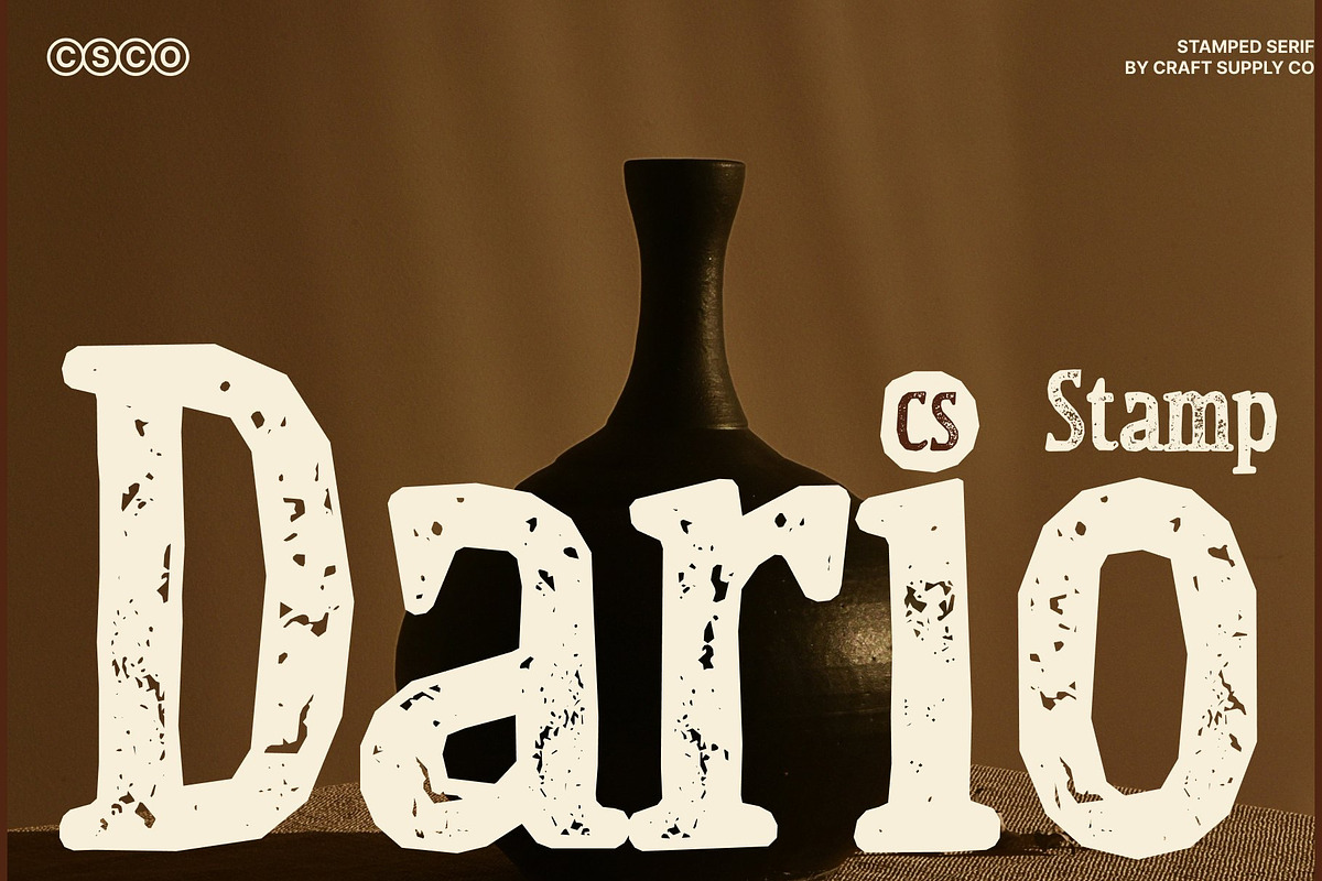 CS Dario Stamp, a Serif Font by Craft Supply Co. (Photo 1 of 8)