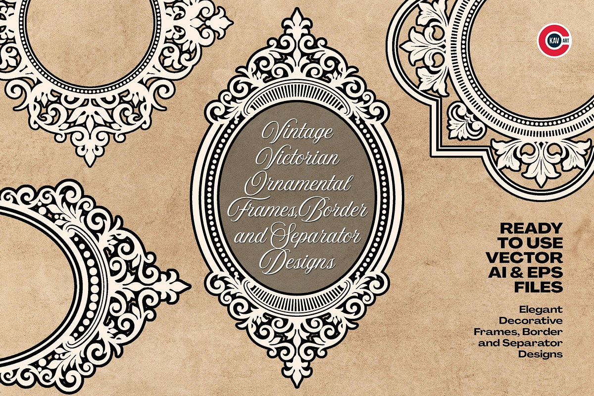 Vintage Victorian Ornamental Frames, a Decorative Illustration by C-Kav (Photo 2 of 3)
