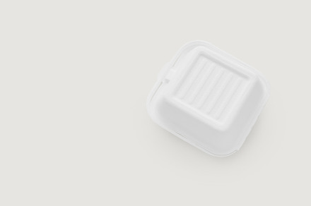 Food box container for delivery or takeout isolated on beige bac, a Food & Drink Photo by Asya Nurullina