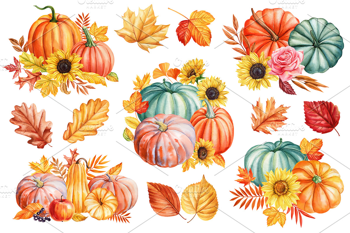Harvest Thanksgiving fall clipart, a Decorative Illustration by Hanna Hryharenka (Photo 18 of 20)