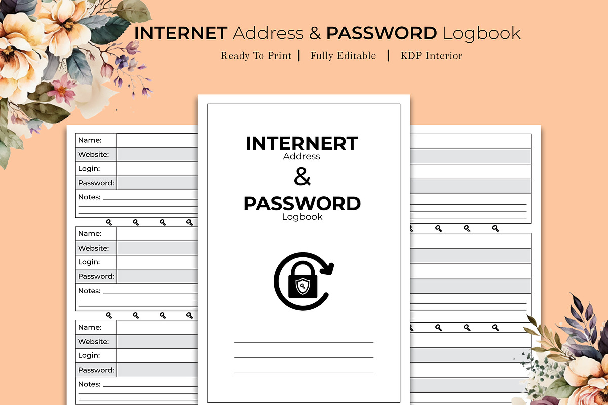 Password Logbook Kdp Interior, a Stationery Template by Hurairagraphics (Photo 1 of 3)