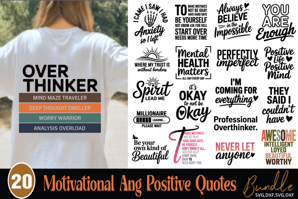 Motivational Svg Bundle Positive Quo, an Object Graphic by DollarSmart