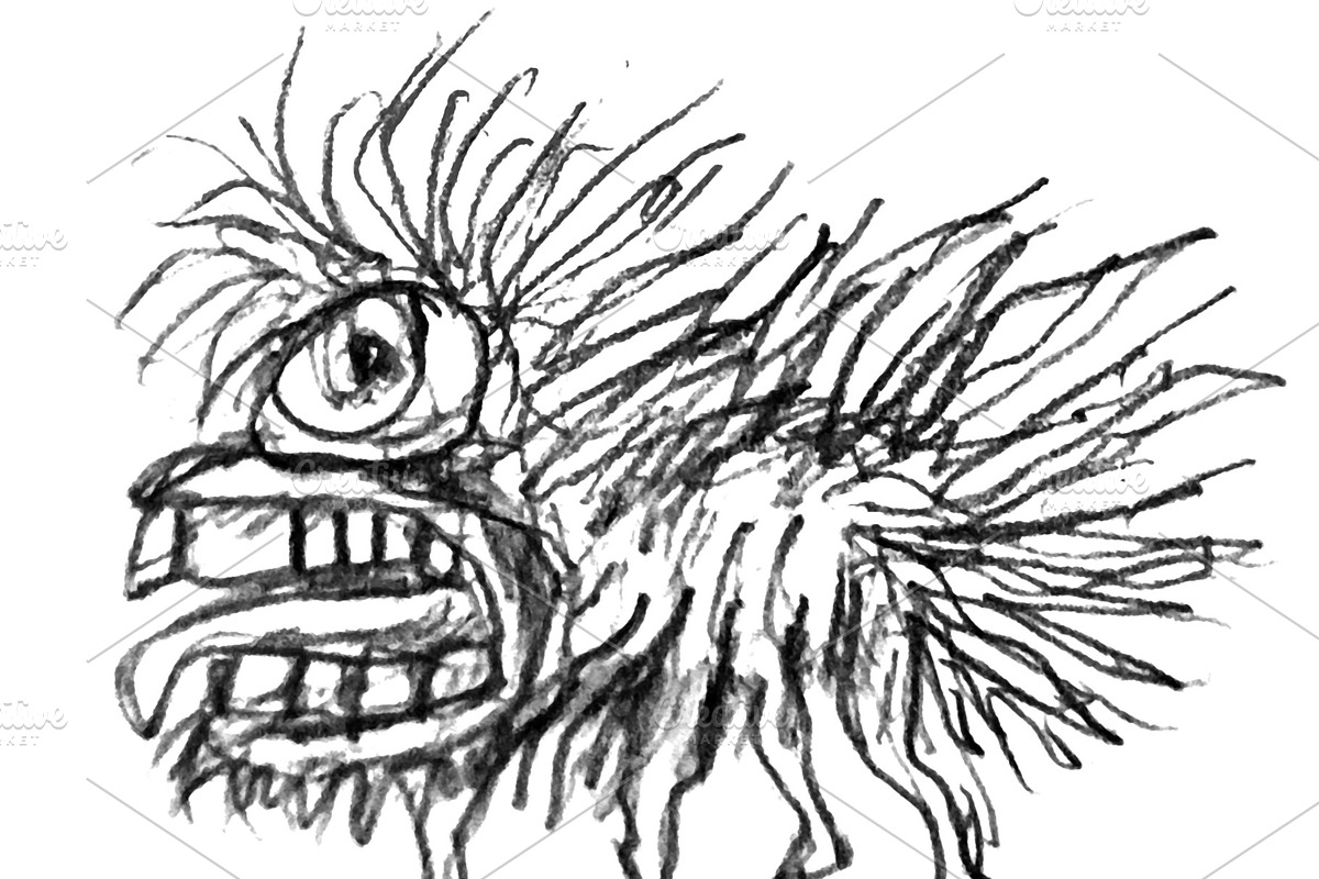 Alien monster animal hand drawn, an Animal Illustration by DanFLCreativo