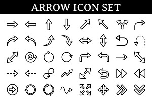 Minimal Monoline Arrow Icon Set, an Outline Icon by nandinigraphics