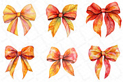 Watercolor Autumn Coquette Bow Clipa, an Illustration by DreamPrint404 (Thumbnail 5 of 5)