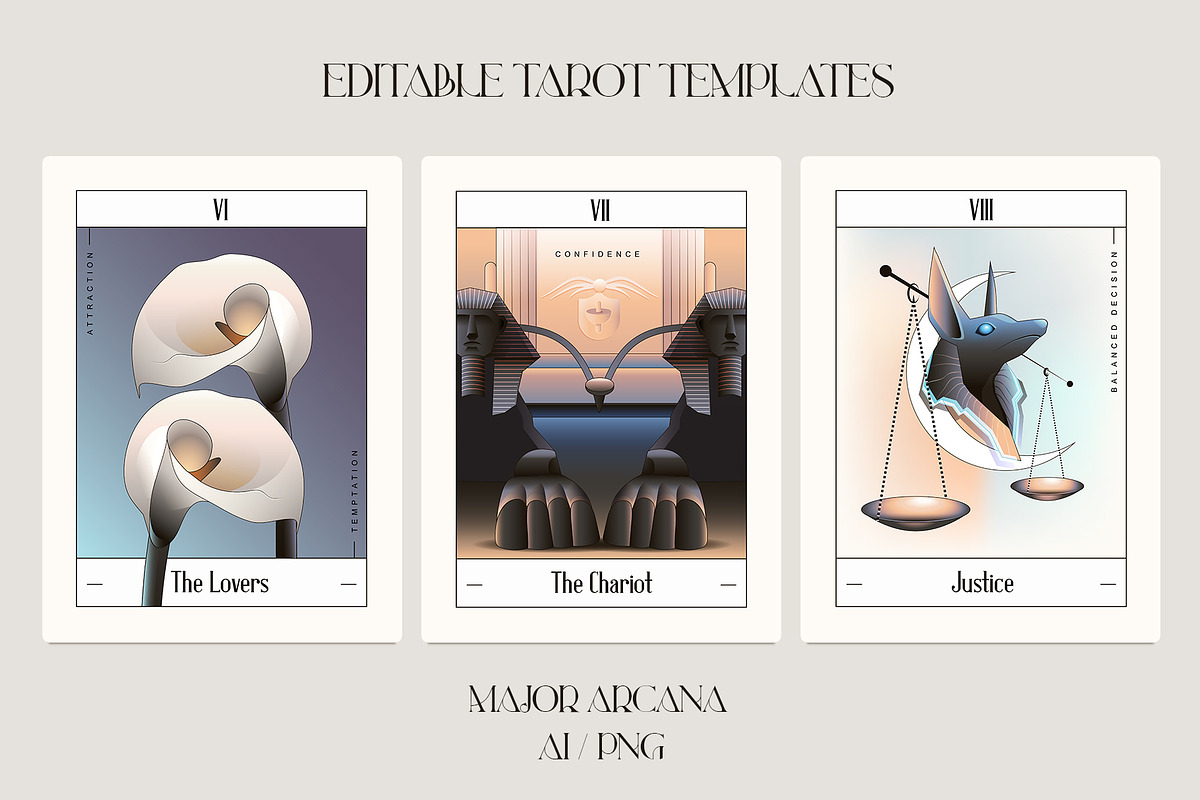 Tarot Card Templates- Major Arcana, an Illustration by Polar Vectors (Photo 4 of 13)
