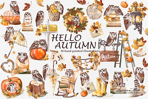 Hello Autumn Clipart Set