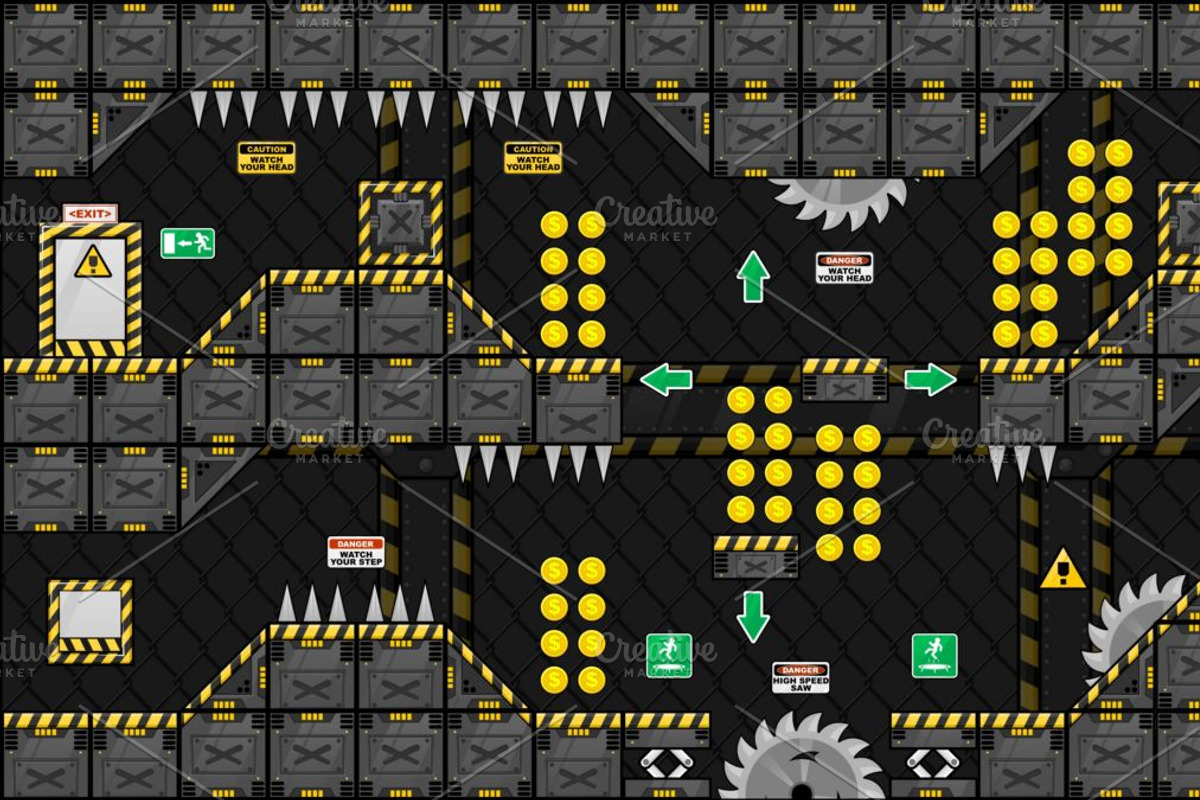 Platformer Game Tile Set 2, an Illustration by pzUH (Photo 2 of 3)
