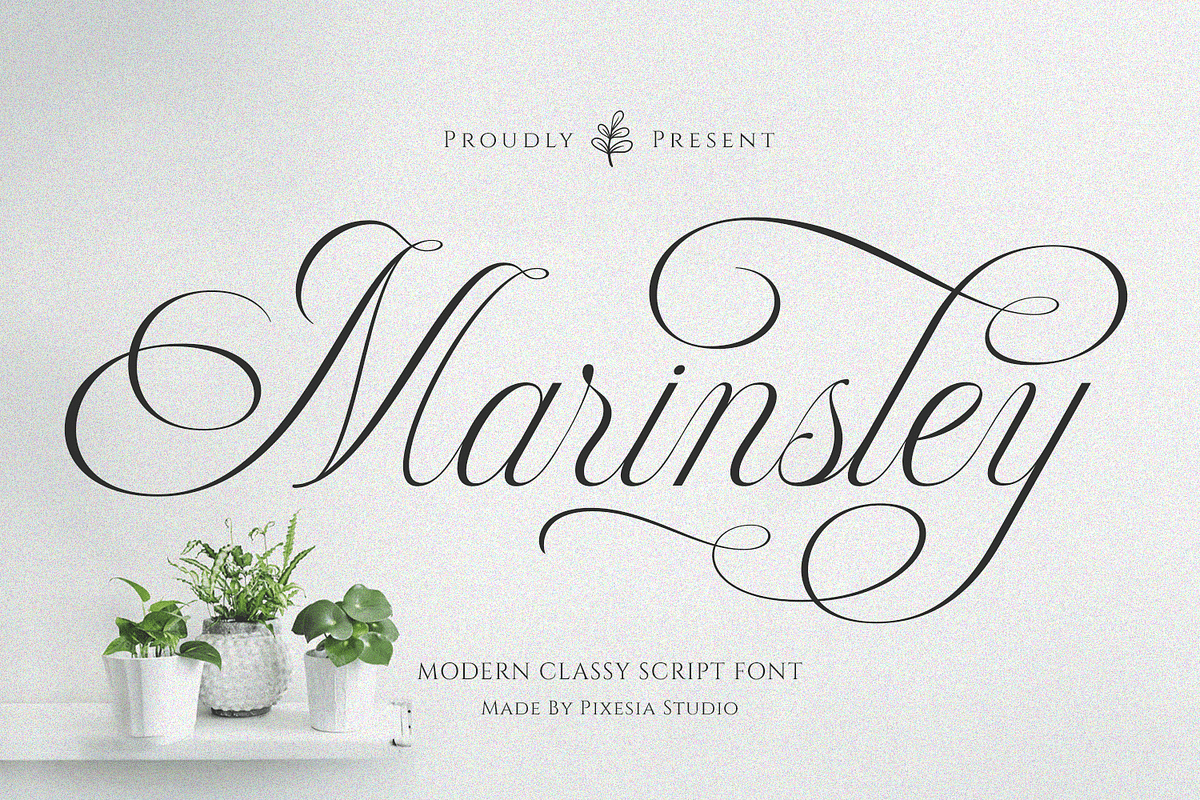 Marinsley – Modern Cursive Script, a Script Font by Pixesia Studio (Photo 1 of 13)