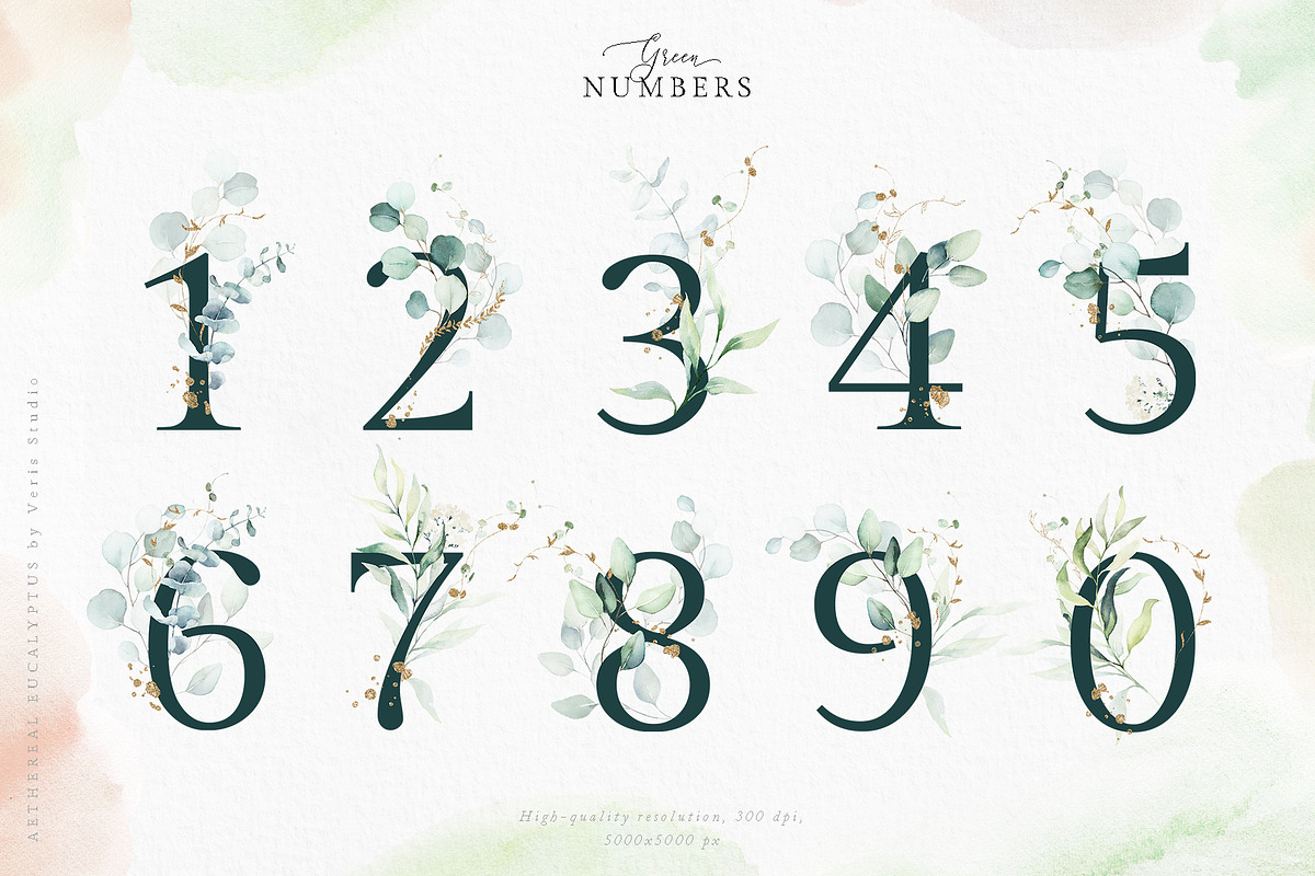 Watercolor Eucalyptus Green Floral, a Decorative Illustration by Veris Studio (Photo 21 of 25)