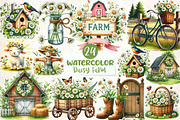 Spring Daisy Farm Clipart, an Illustration by CreationArt (Thumbnail 1 of 5)
