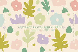 Abstract Pastel Floral Print, a Wallpaper Graphic by MalyskaStudio
