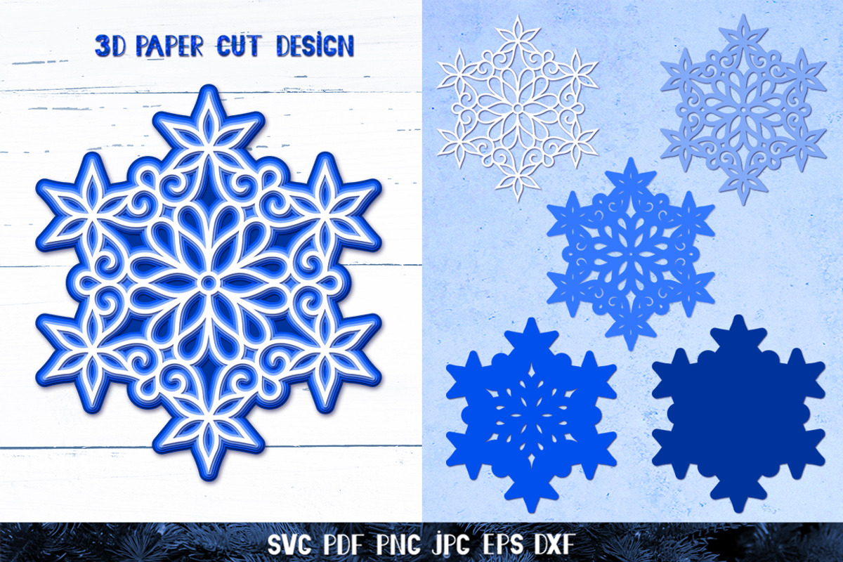 3D Snowflake Paper Cut Collection, a Graphic by Digital_Craftyfox (Photo 13 of 19)