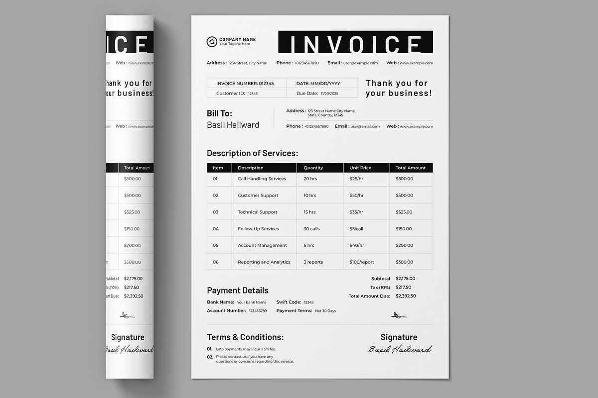 Invoice Template, a Stationery Template by ContestDesign (Photo 3 of 3)