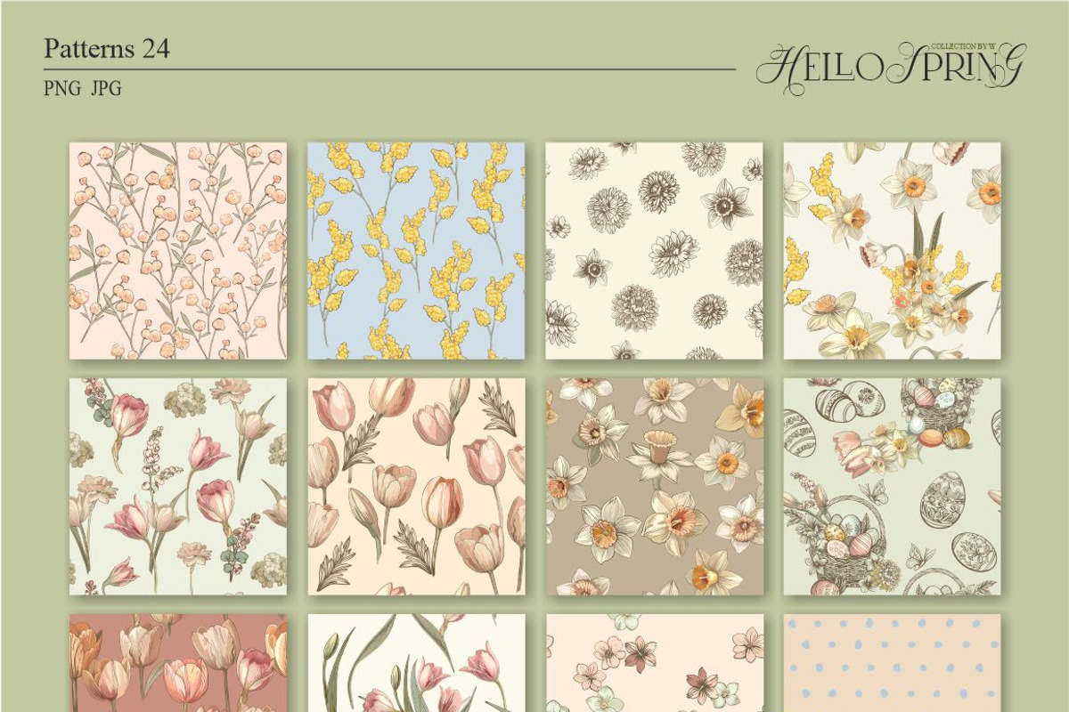 Hello Spring(Vintage Set), a Seasonal Illustration by Collection by VY (Photo 12 of 13)