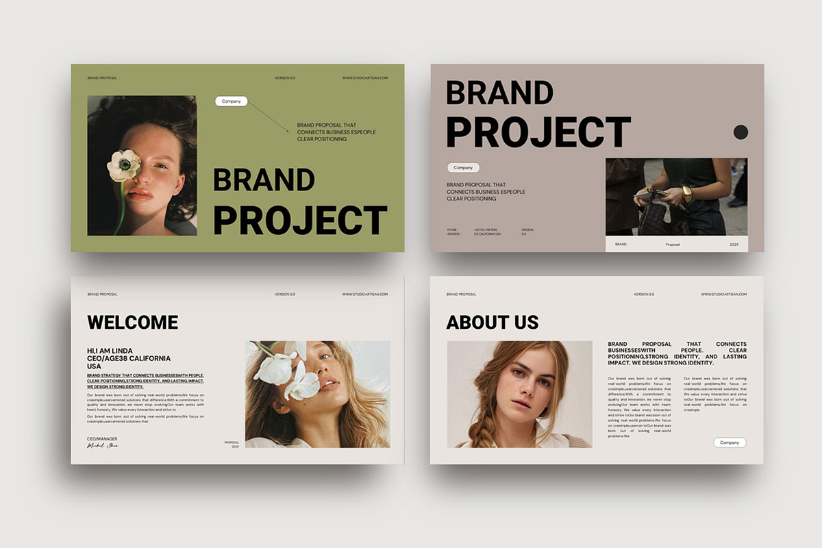 Brand Project Presentation Template, a Presentation Template by Studio Artisan (Photo 2 of 9)
