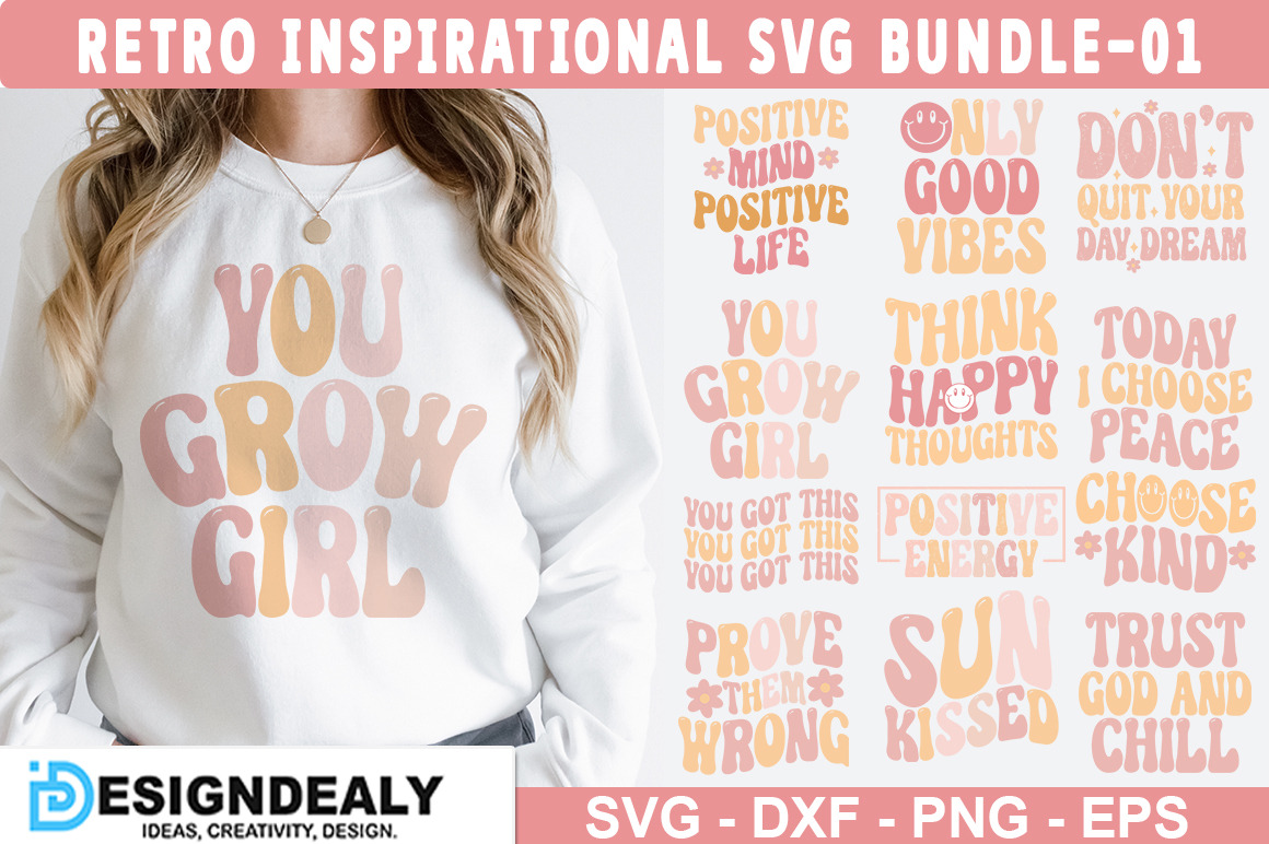 Retro Inspirational SVG Bundle, a Graphic by Buysvgbundles