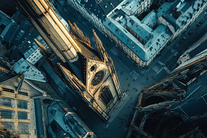 View of Stephansdom tower and surrou, a Photo by Iftikhar Alam