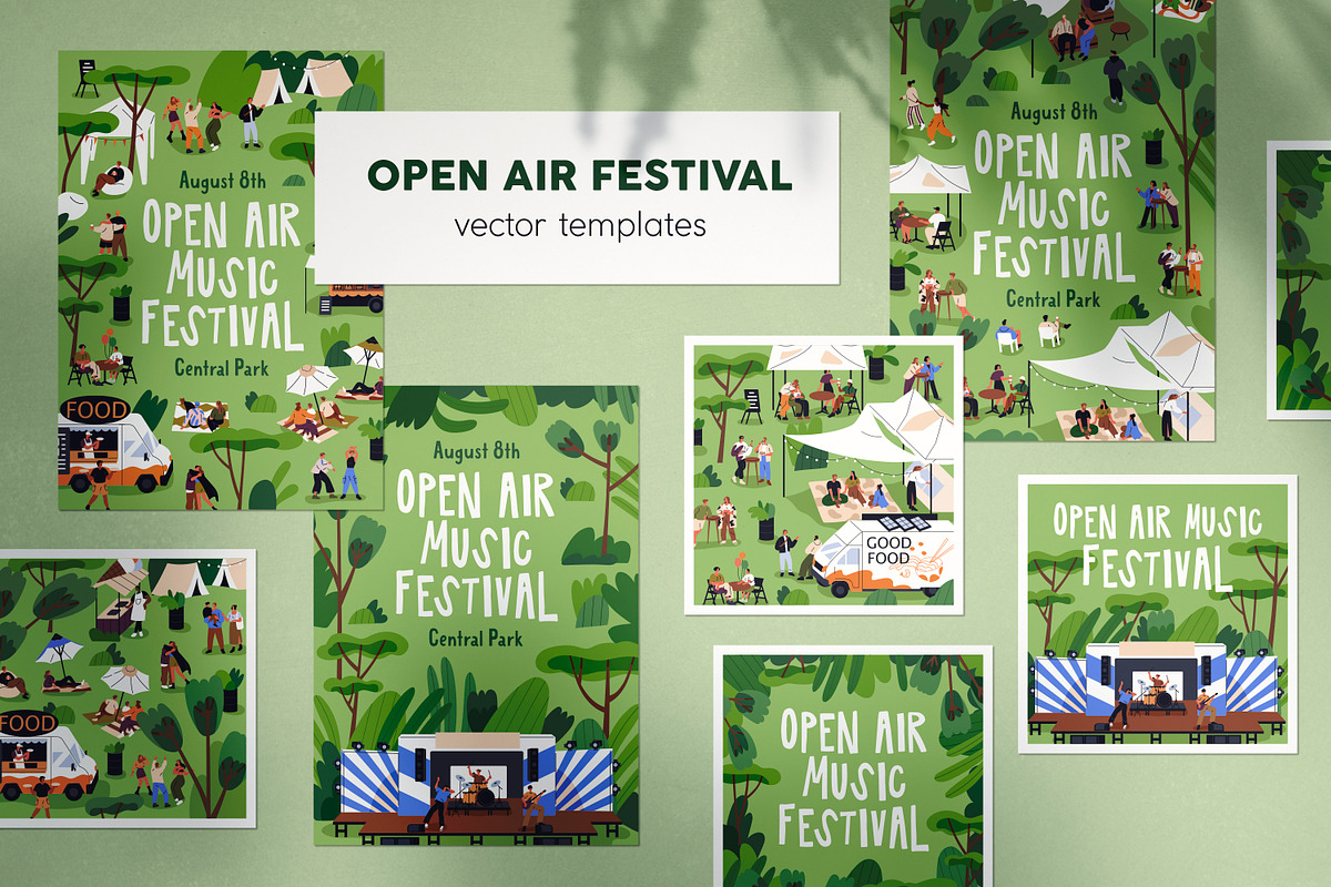 Open-air music fest posters, banner, a Background Graphic by Good Studio (Photo 1 of 11)