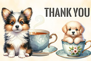 Watercolor Dog Teacup Clipart, an Illustration by CraftArtStudio (Thumbnail 6 of 6)
