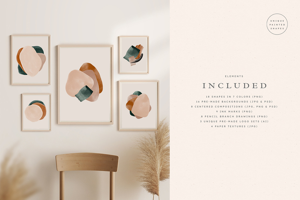 Earthy Abstract Shapes + Logos, a Texture Graphic by Basia Stryjecka (Photo 20 of 20)