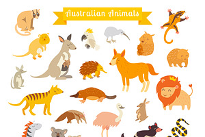 Animals world map, Australia