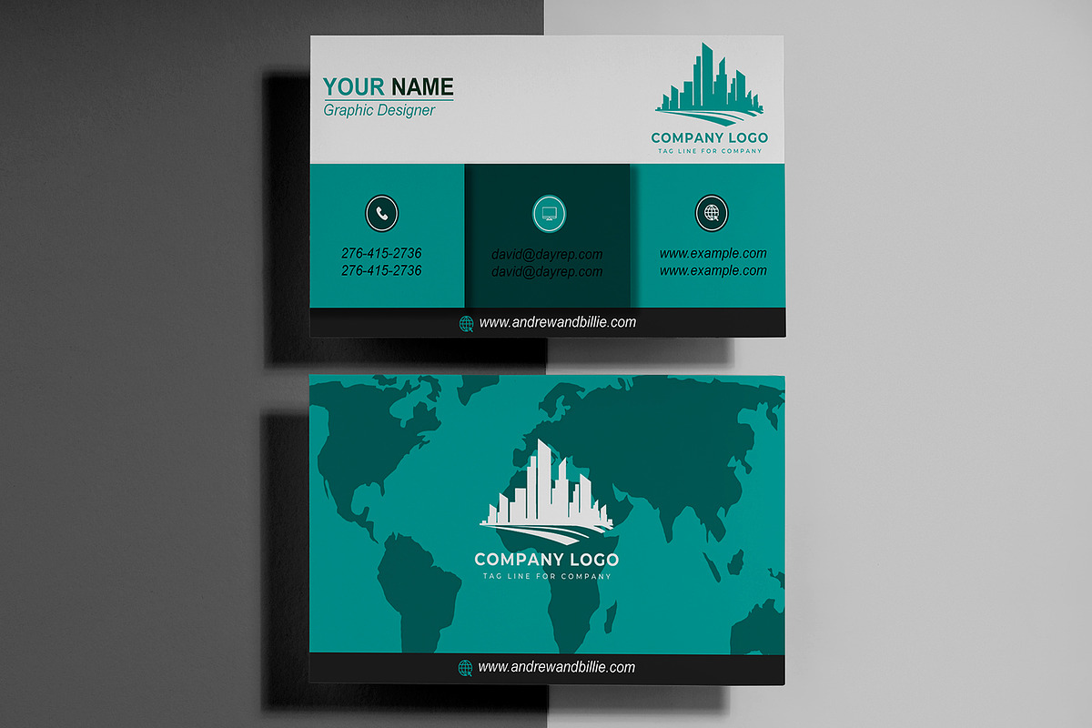 Modern, Editable PSD Cards preview 3