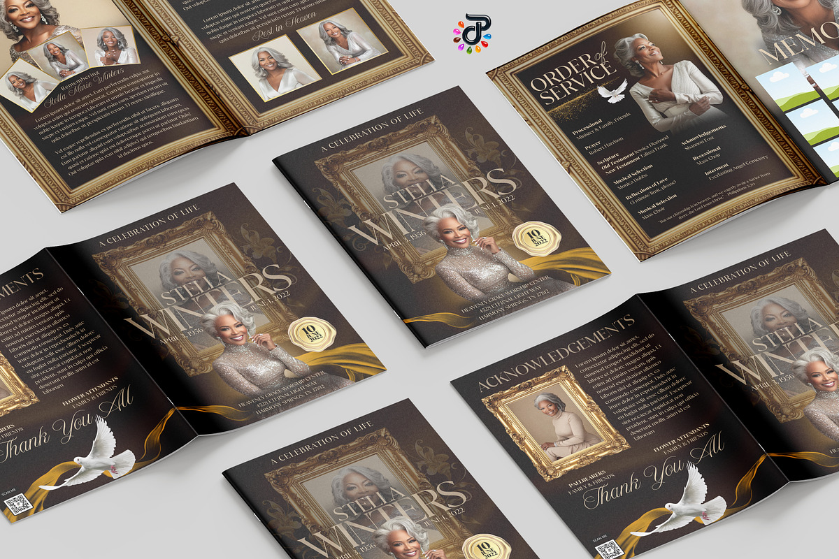 Elegant Canva Obituary Template, a Brochure Template by Protech Design ENT (Photo 2 of 9)