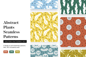 Abstract Plants Seamless Patterns